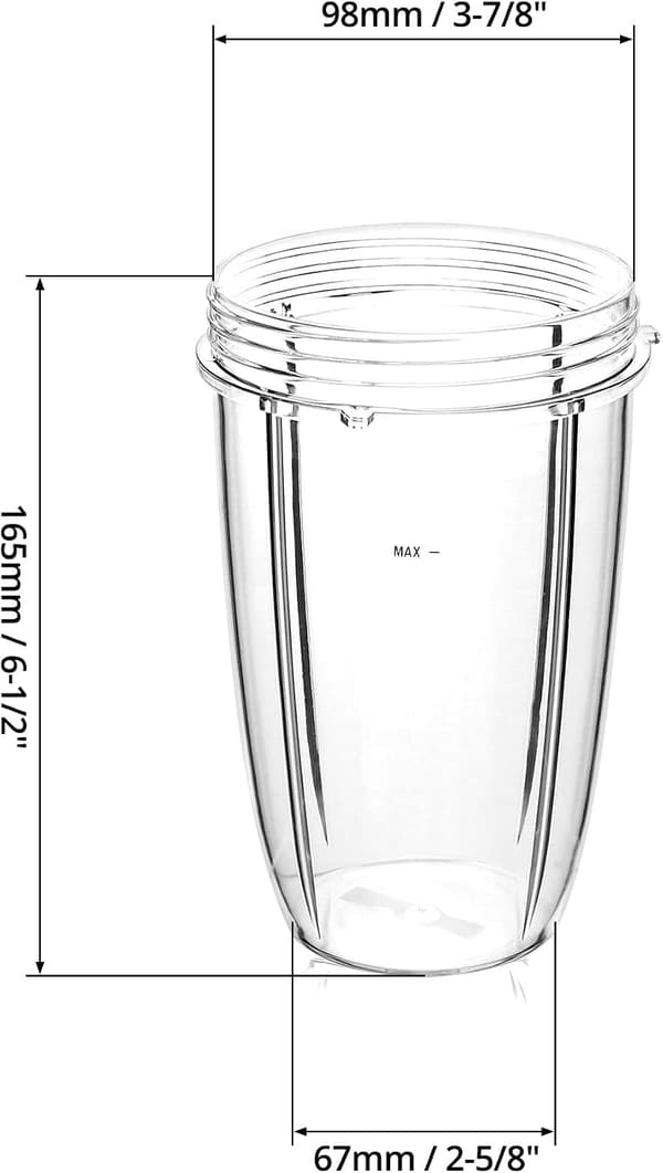 24oz Juicerkopper kompatible med Nutribullet 600W 900W blendere, reservedeler til juicer (2-pakning)