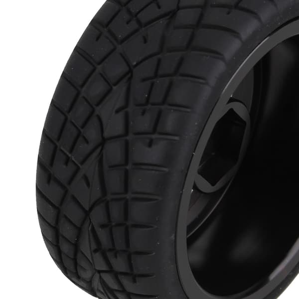 4xRC1:10 On-Road Bil Fiskemønster 65mm Gummidæk Legering 5-Eget Fælg Sort