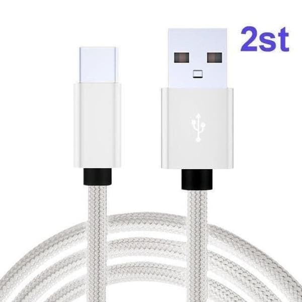 2-PAK Hurtiglading 2M USB-C kabel /lader / ladeledning Svart black
