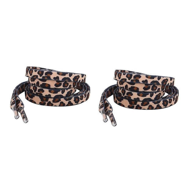 2 par klassiske flade snørebånd Kreative skobånd Seje snørebånd (leopard)