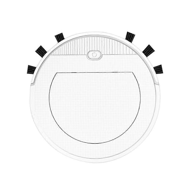 2000pa Sugkraft Robotdammsugare och Mopp Bluetooth App Fjärrkontroll White One Size