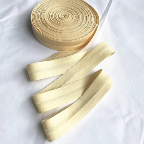 Beige Gul 2 cm Fald Polyester Bomull Kantbånd Klesplagg