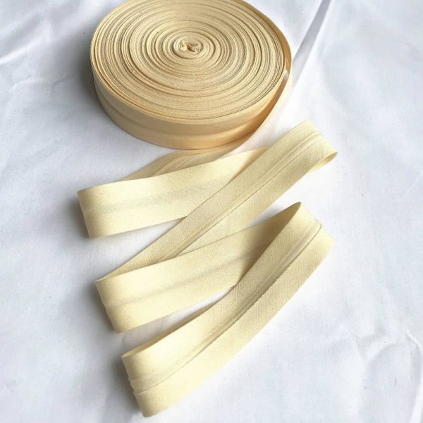 Beige Gul 2 cm Fåll Polyester Bomull Kantsömnadsband Kläder