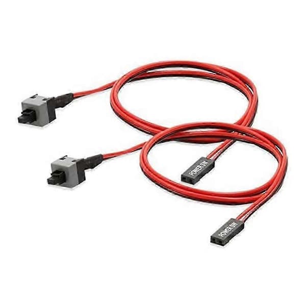 Datamaskinbryter Ledningslengde 0,5m 2-pakning 2-pinners SW PC Strømkabel på/av Trykknapp Multicolor