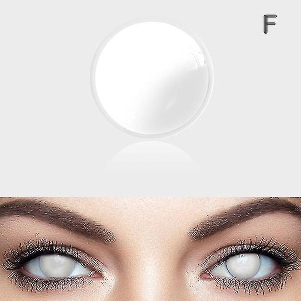 Halloween fargerike kontaktlinser Anime Cosplay øyelinser White Pure white