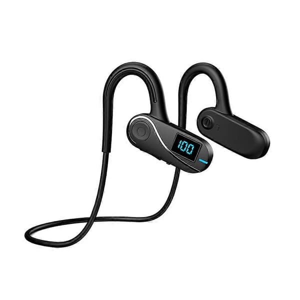 Trådlöst utomhussport Bluetooth-headset med luftledning Bluetooth-headset HiFi öronkrok trådlöst headset Black