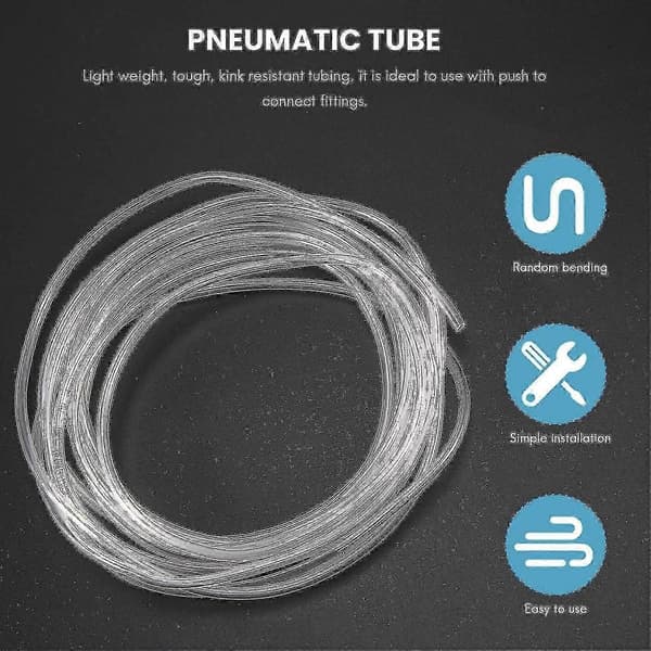 Transparent 4 meter 13.1ft 4mm X 2.5mm Pneumatisk Polyuretan Slange Rør
