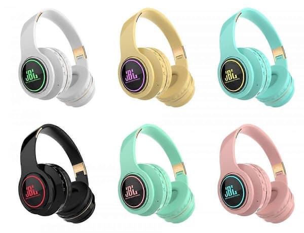 Headset Bluetooth Trådlös LED-belysning Mobiltelefon Musik Subwoofer Stereo Headset Bluetooth Headset