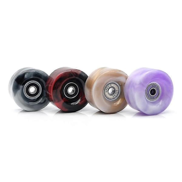 4 stk. rulleskøjtehjul med lejer til dobbeltrækket skøjteløb og skateboard 32mm x 58mm 82a, sort