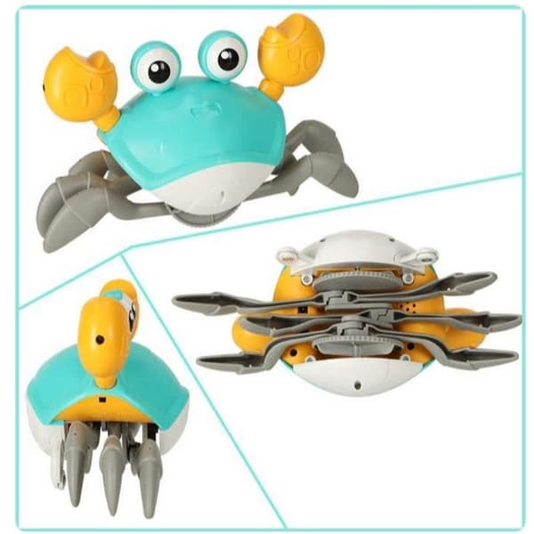 Interactive Crab Crawler Baby Crab Music Toy, Electronic Light Up Crawling Toy 150