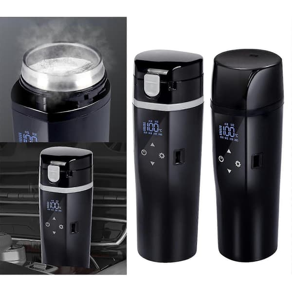 Elektrisk bilvattenkokare 12 display 450 ml bärbar passar för resor camping lastbil båt dricka Keep warm
