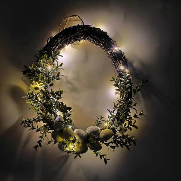 Easter Decorations Fan20240118 White Porcelain Rabbit Decoration Hanging Easter Wreath 12cm