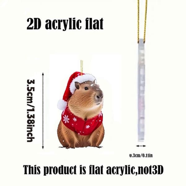 Akrylpynt med Jule-Capibara Julekalender Nedtelling til Jul Blindboks Capybara blind box