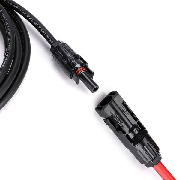 5 meter 12 AWG solcellepanel skjøtekabel, (5m rød + 5m svart)