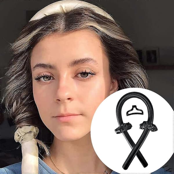 Varmeløs krøllestang hodebånd silke lat krøller hår sovebånd hårrull