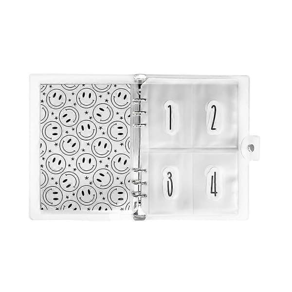 100 Konvolutter Planlægger Notesbog Pengebesparende Udfordringsmappe - Sort Smiley Transparent One Size