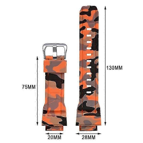 Korvaava rannekoru Camouflage-hihna Casio G-Shock Rangeman GW9300 GW9400 -kelloon Orange