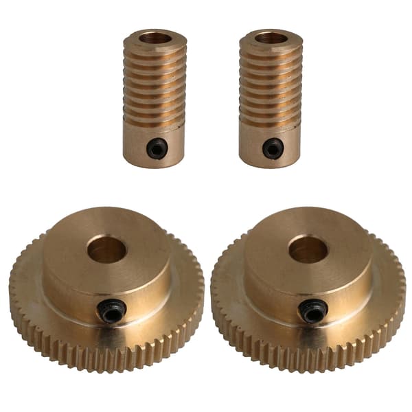 4 stykker 0,5 modul 5 mm hul diameter snekkegear aksel & 60 T snekkehjul