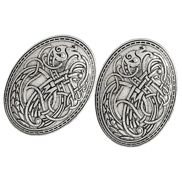 2-pack Vikingvarg-brosch för kläder, skjorta, jacka, accessoarer