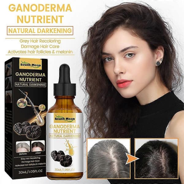 2st Anti-grånande Hårserum Hårförmörkande Serum Ganoderma Näringsämne Naturlig Mörkläggning