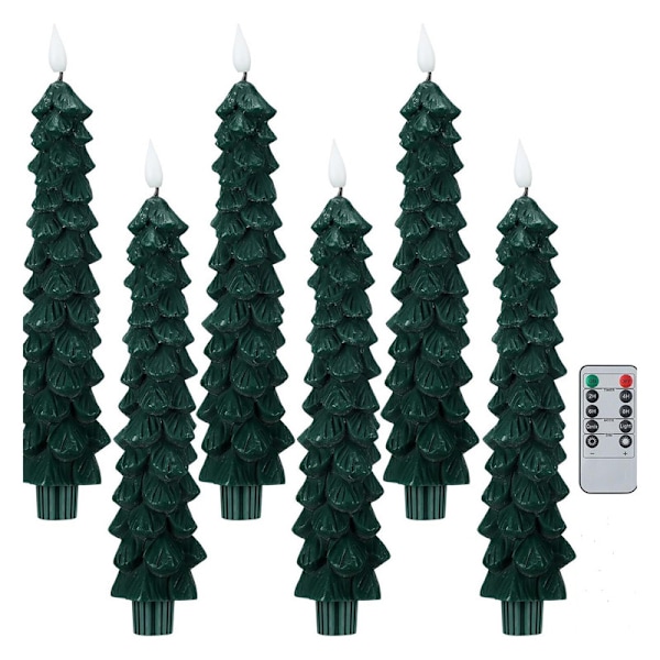 Fjernstyrte Lavlys Stearinlys for Tre med Flimrende Effekt LED Batteridrevne Lys 6pcs