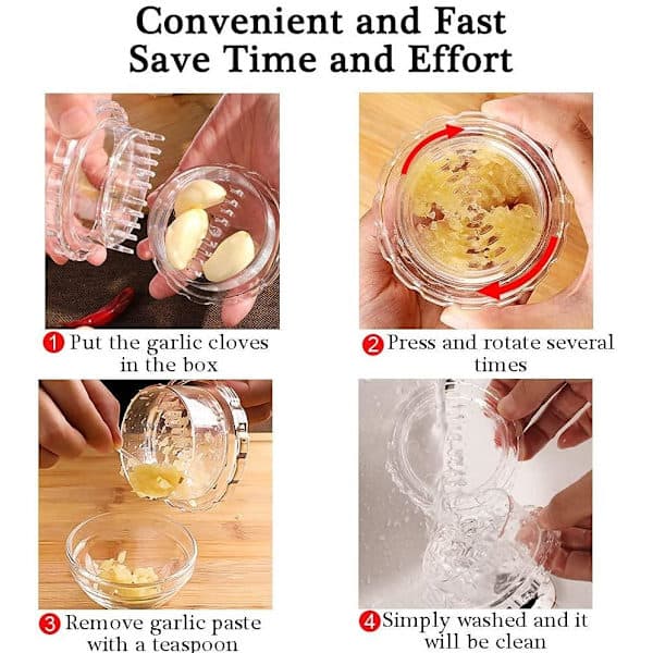 Garlic Twister Garlic Chopper Garlic Press Transparent One Size