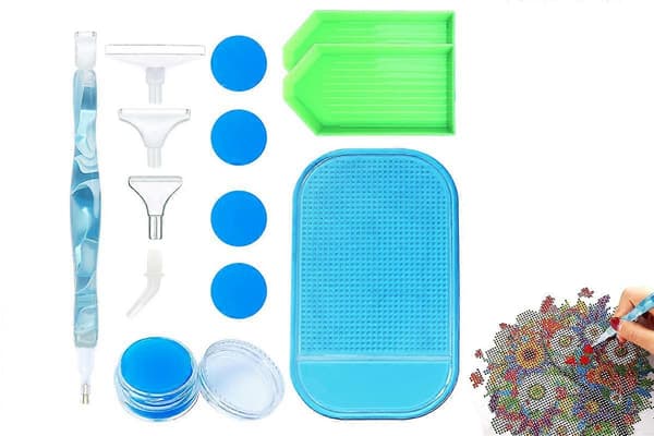 5D Diamantmalingsverktøysett DIY Kunsthåndverk Penn Tilbehørssett - Lyseblå Light Blue One Size