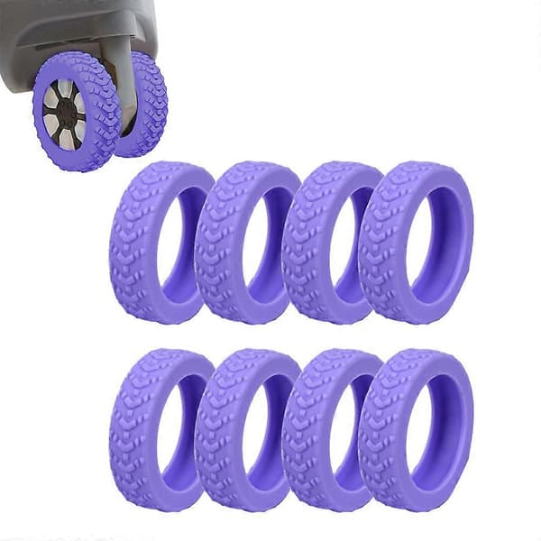 8 kpl matkalaukun pyörän suojakuori silikonikotelo Purple One Size