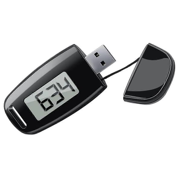 3D-askelmittari kävelyyn, USB-ladattava askelmittari taustavalolla Black One Size