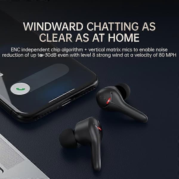 Trådløst Bluetooth-headset med støydemping for spill, in-ear Bluetooth-headset