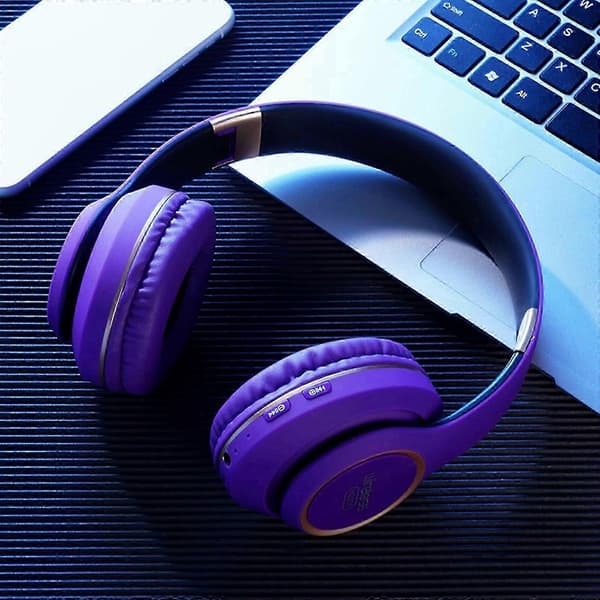Høj værdi og højt håndværk headset Bluetooth headset trådløst opkald headset subwoofer Live 5.0 Bluetooth headset Purple One Size