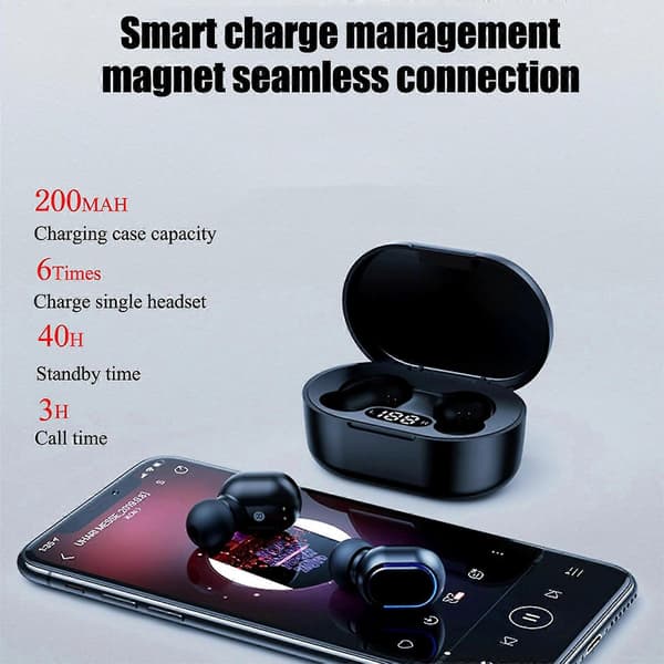 E7S Trådlöst 5.0 Bluetooth-headset Bluetooth-headset Trådlöst headset gray