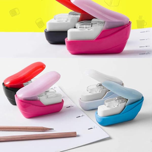 Hvit stiftfri stiftemaskin, press stiftfri stiftemaskin, stiftfri stiftemaskin, arbeidsbesparende nålfri stiftemaskin, håndholdt stiftemaskin