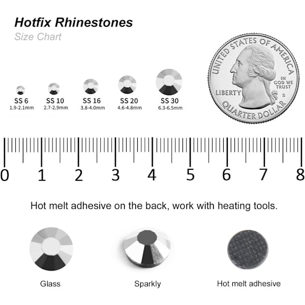 1600 Heta Fixeringar Rhinestones, Silver Hematit, SS20, 4,6-4,8 mm för Kläder & Hantverk Silver Hematite Silver Hematite SS20