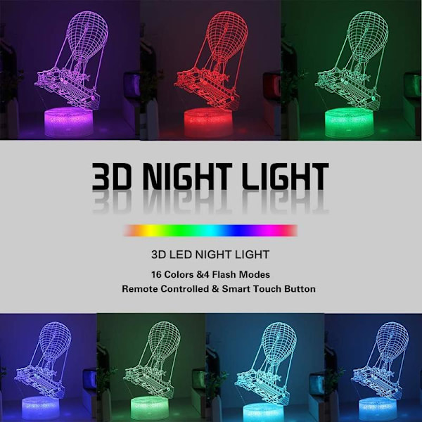 Battlebus Spillerom Nattlys Lampe 3D Visjon Effekt LED