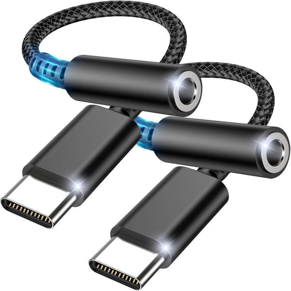 USB C til 3,5 mm hodetelefonkontaktadapter, USB Type C lydkontaktadapter med DAC, Type C til digitale lydhodetelefoner