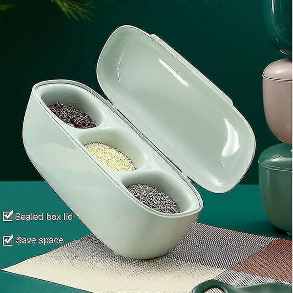 oval Kryddbehållare Box Kryddburk Med Lock Kryddställ Salt- Och Pepparströare Kryddförvaring