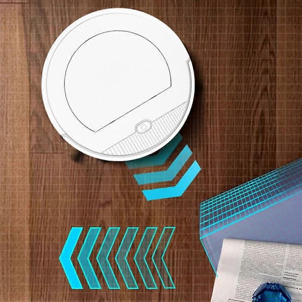 2000pa Sugkraft Robotdammsugare och Mopp Bluetooth App Fjärrkontroll White One Size