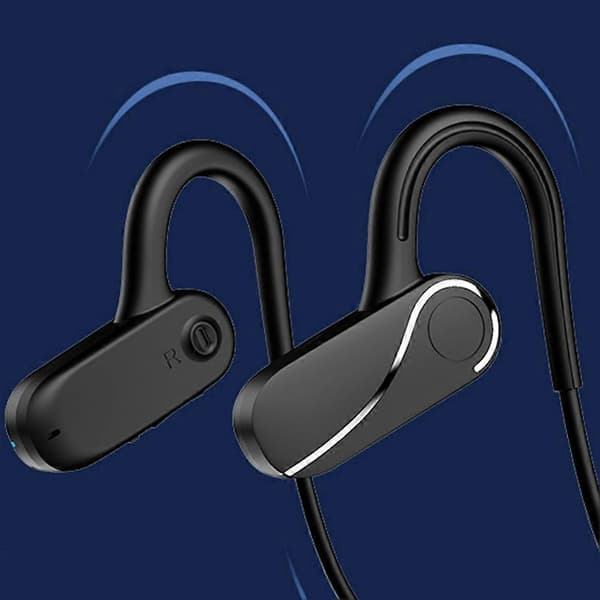 Trådlöst utomhussport Bluetooth-headset med luftledning Bluetooth-headset HiFi öronkrok trådlöst headset Black