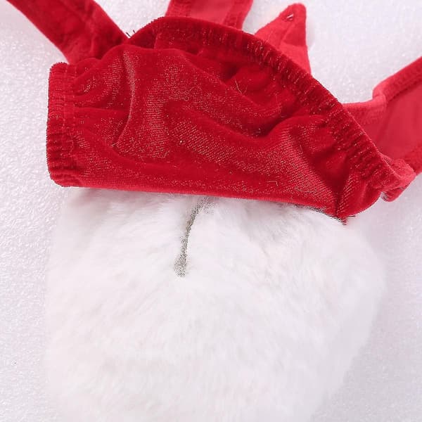 Yksi Mankini Joulupukki Miesten Uima-asu Borat Stringit Naamiaiset Polttarit