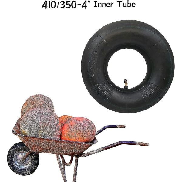 2 stykker af 4,10/3,50-4" Heavy Duty erstatningsdæk indvendig slange med Tr-87 bøjet ventilstamme til trillebøre, håndlastbiler, plæneklippere-subaoe