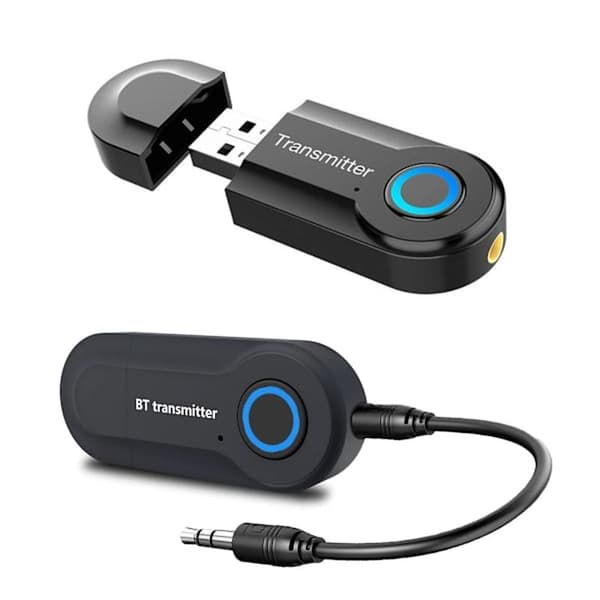 3,5 mm Bluetooth-sender, trådløs bærbar stereosender, sammenkoblet med Bluetooth-mottaker, USB-drevet