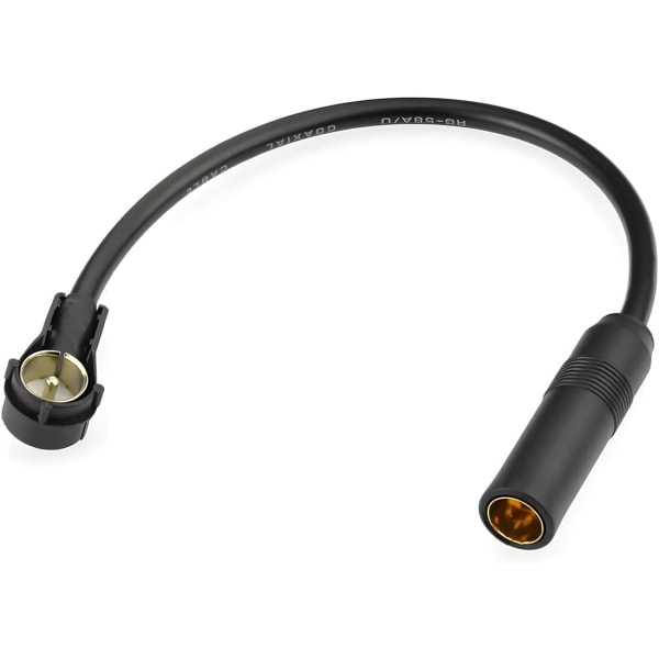 Antenneadapter for kjøretøy, forlengelseskabel, bilantenneradiokabel DIN hunn til ISO hann, for FM-radio Biler Radio CD/DVD TV-tuner, Universal