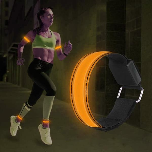 4 st USB-uppladdningsbara reflexarmband för löpning, jogging och utomhussporter