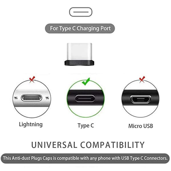 Gold USB-C Port Protector with Cleaning Brush, 4-pack Gold