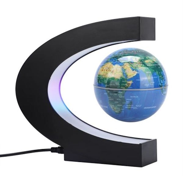 Globe LED Magnetisk Levitation 4 Lysende Flydende Blå