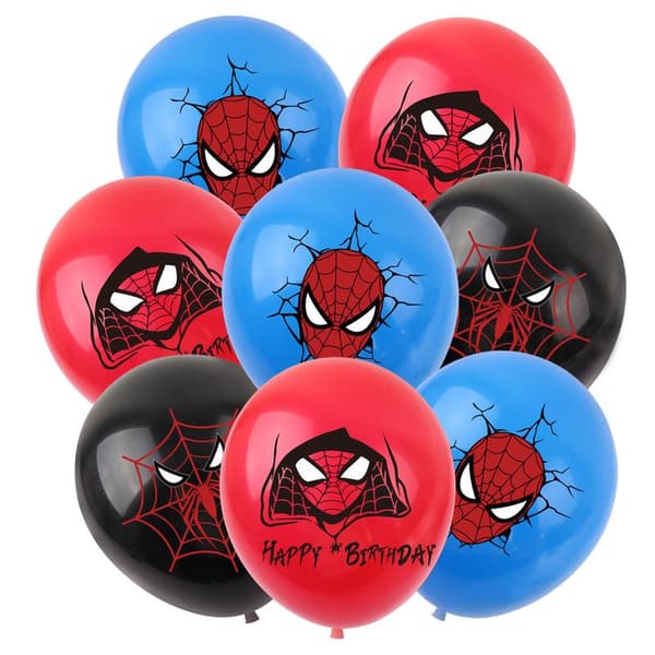 18 st Spiderman tema barnkalas dekoration