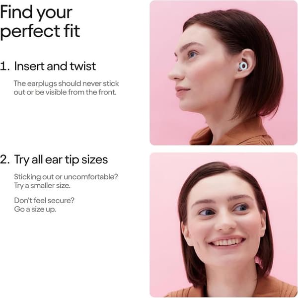Quiet 2 Earplugs – Super Comfortable Reusable Noise Reducing Earplugs for Sleep, Deep Focus, Travel, Noise Sensitivity