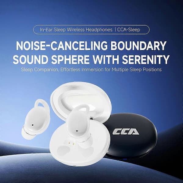CCA Sleep Smart ANC støyreduserende ørepropper 6 mm dynamisk driver In-Ear Bluetooth-kompatible 5.4 Stereo soveøretelefoner Blue