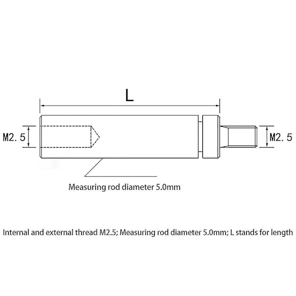 5 kpl Mittarikelkan Digitaalinen Mittari HSS-Mittarikelkan Laajennusvarsi Sarja M2.5 20 40 60 80 100mm El